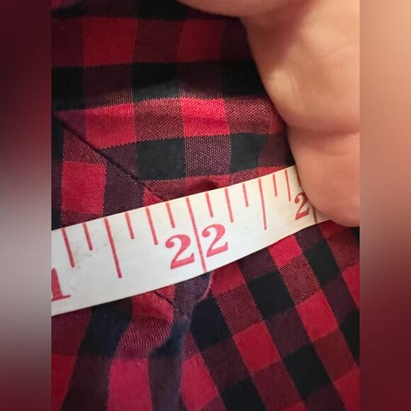 Banana republic red and black buffalo checkered button up casual mens shirt - Picture 7 of 7